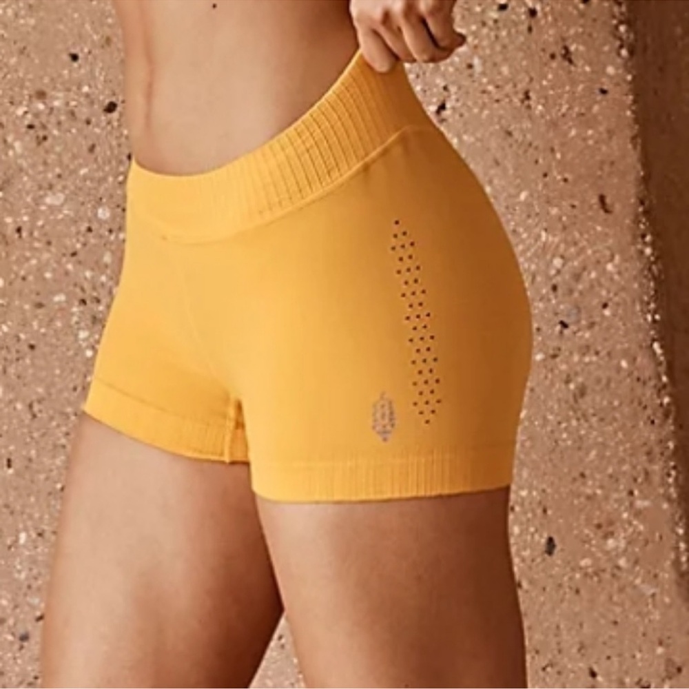Free People FP Movement Good Karma Micro Shorts - Solar Power